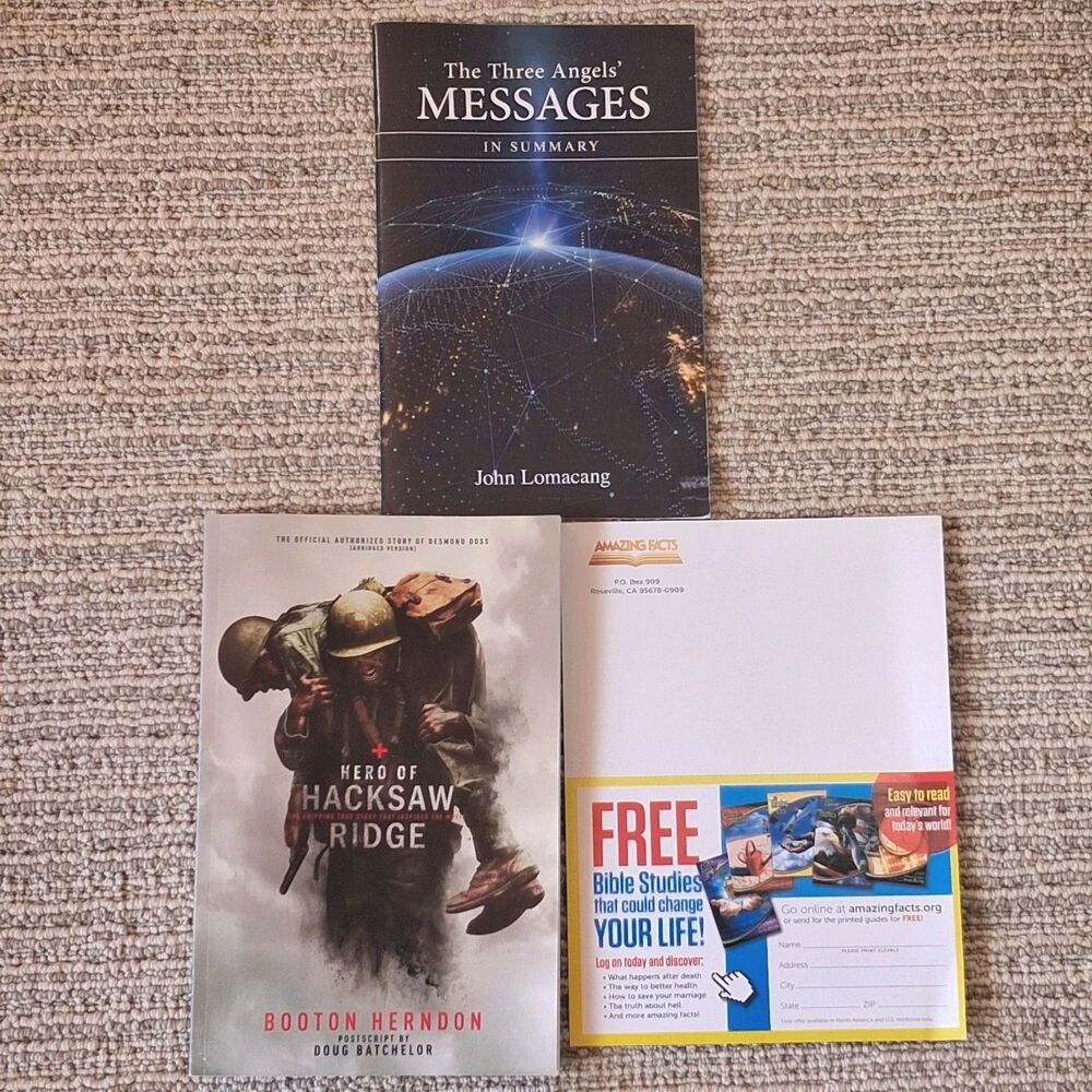 Hero Of Hacksaw Ridge Book Three Angels Messages Booklet Amazing Facts Bible